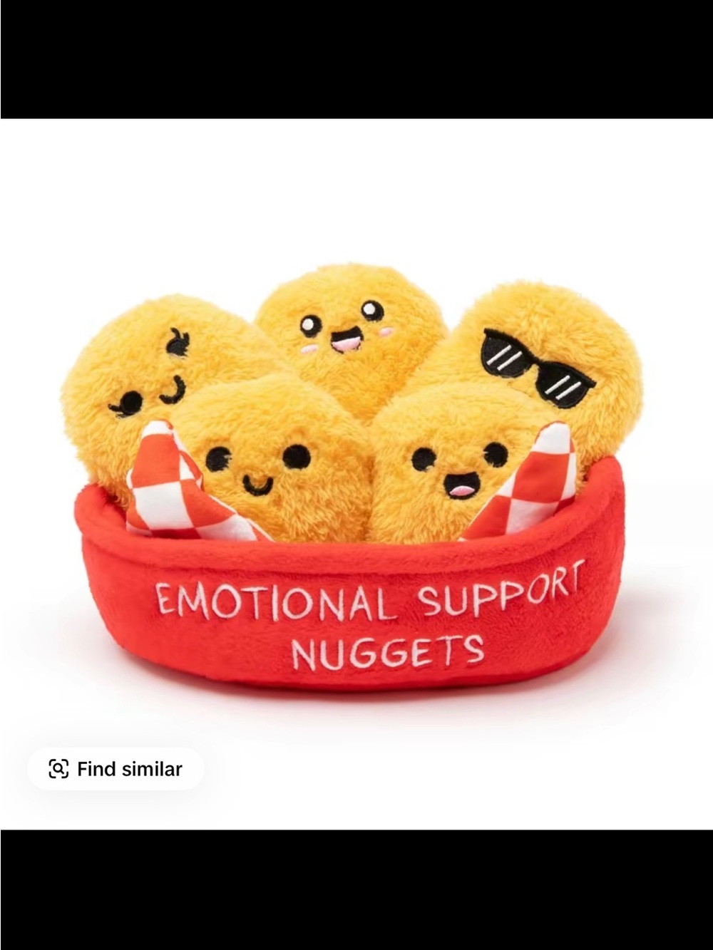 Emotional Support Nuggets Plush Set - Yellow Nuggets in Red Bowl